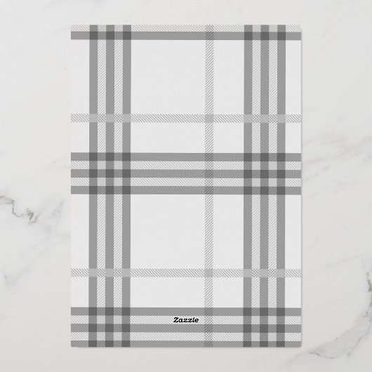 微妙なグレープレイドホリデーフォトクリスマスカード 箔シーズンカード (裏面)