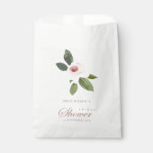 微妙なソフト赤面ピンクローズフローラブライダルシャワー フェイバーバッグ (正面)
