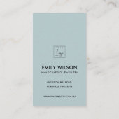 微妙なソフト赤面ブルーのフローラビジネス 名刺 (裏面)