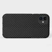 微妙なチェック – 黒いiPhoneケース上のダークグレー Case-Mate iPhoneケース (裏面(横))