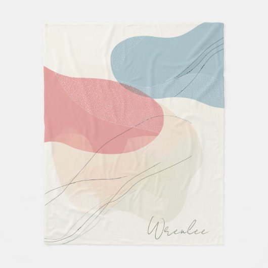 微妙なパーソナライズされた音自然の流体アート フリースブランケット (正面)