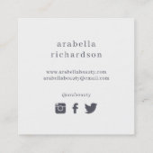 微妙なピンクおよびモモの花柄|の会合媒体アイコン スクエア名刺 (裏面)