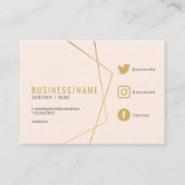 微妙なピンクのソーシャルメディアのアイコンお洒落 名刺 (正面)