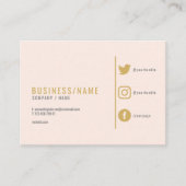 微妙なピンクのソーシャルメディアのアイコンのおもしろい 名刺 (正面)