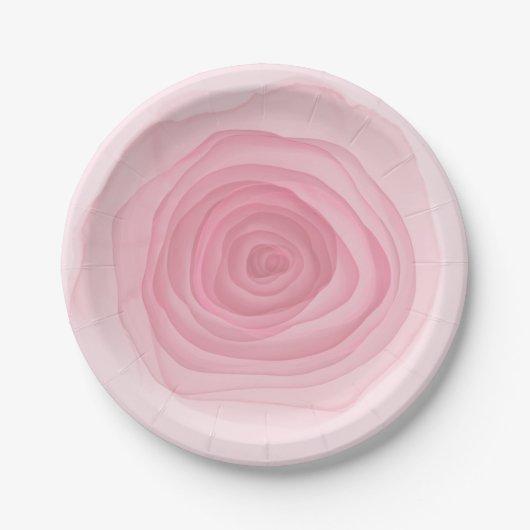 微妙なピンク絵を描の辛いピンク酸バラ ペーパープレート (正面)