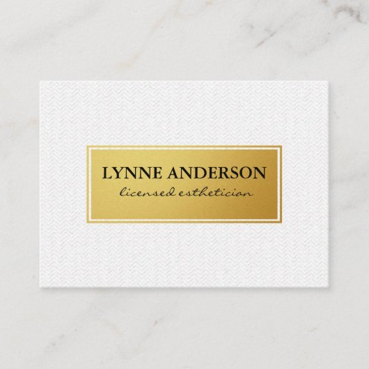 微妙なフェイク波状パターンを持つ金属金ゴールド 名刺 (正面)
