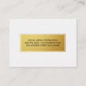 微妙なフェイク波状パターンを持つ金属金ゴールド 名刺 (裏面)