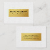 微妙なフェイク波状パターンを持つ金属金ゴールド 名刺 (正面/裏面)