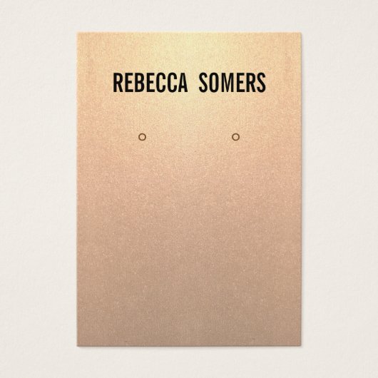 微妙なモダンバラ金ゴールドイヤリング表示カード (正面)