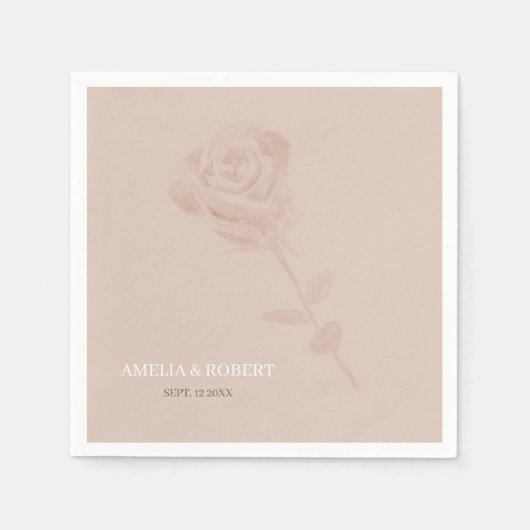 微妙なモダン赤面ピンク結婚ズ スタンダードカクテルナプキン (正面)