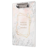 微妙なモダン赤面フローラモノグラム クリップボード (左)