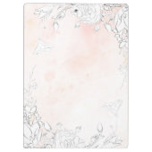 微妙なモダン赤面フローラモノグラム クリップボード (裏面)