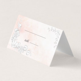 微妙なモダン赤面フローラ結婚のテーブルカード