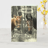 微妙なユーモアの馬の話し誕生日 カード (黄色い花)