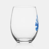 微妙な名エレガント前,コバルト熱帯性モンステラの葉 ステムなしワイングラス (右)