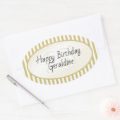 微妙な年齢金ゴールド/白いシンプルストライプパターン 楕円形シール (封筒)