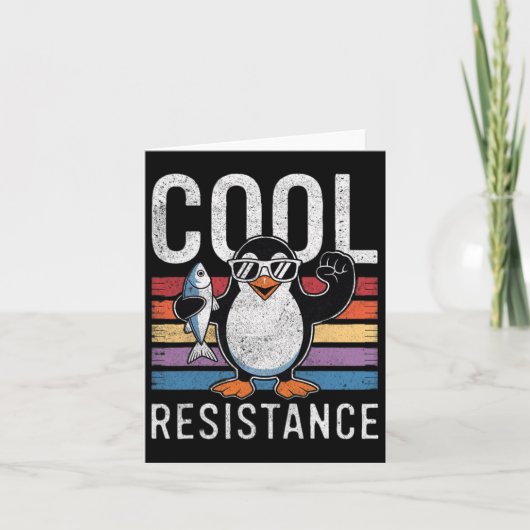 微妙な抵抗クールペンギン関税抗議アリ カード (正面)