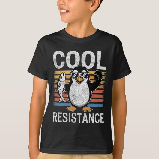 微妙な抵抗クールペンギン関税抗議アリ Tシャツ (正面)