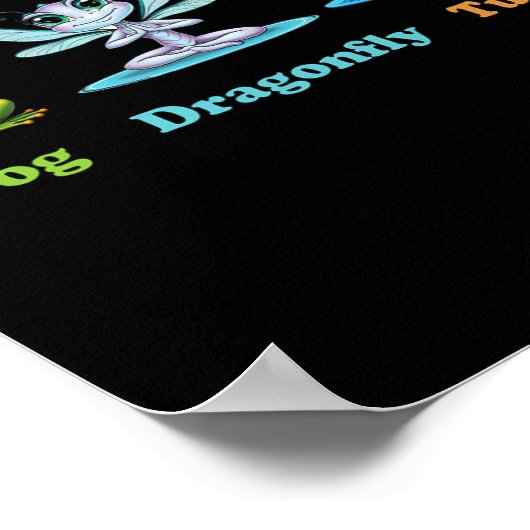 微妙な政治ユーモアカエルDragonflyタートルヨガ ポスター (角)