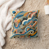 微妙な東モダンからの流入を持つ抽象デザイン クッション (ブランケット)