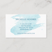 微妙な水彩画のTurquise芸術的なデザイナーカード 名刺 (裏面)