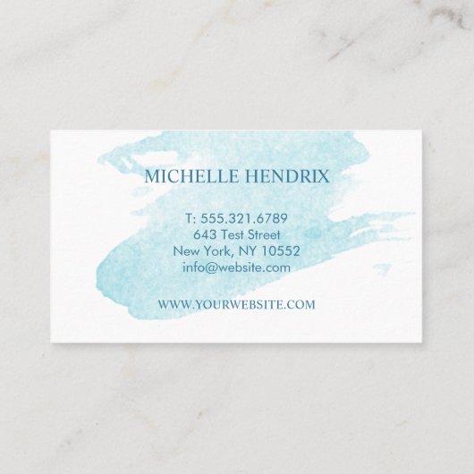 微妙な水彩画のTurquise芸術的なデザイナーカード 名刺 (裏面)