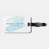 微妙な水彩画のTurquise芸術的なデザイナーラベル ラゲッジタグ (裏面横)