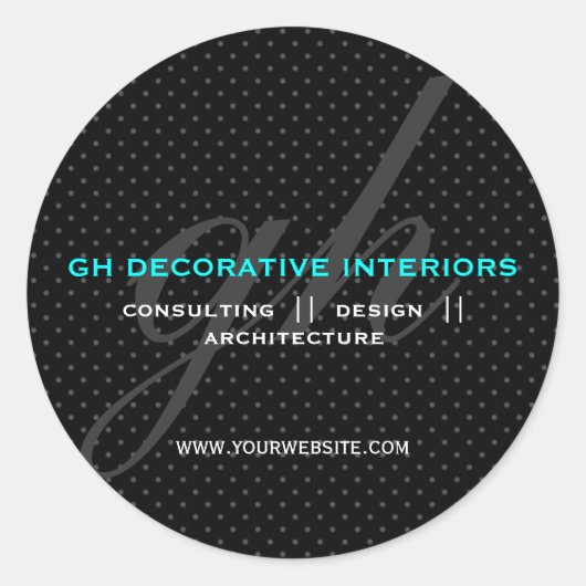 微妙な水玉模様イニシャルステッカー ラウンドシール (正面)