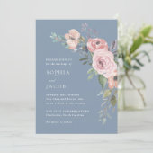 微妙な水色のバラ |ほこりっぽいブルー結婚ズ 招待状 (スタンド正面)