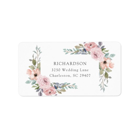 微妙な水色のバラ |フローラ結婚ー ラベル (正面)