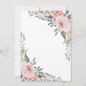 微妙な水色のバラ |ベビー散布 招待状 (裏面)