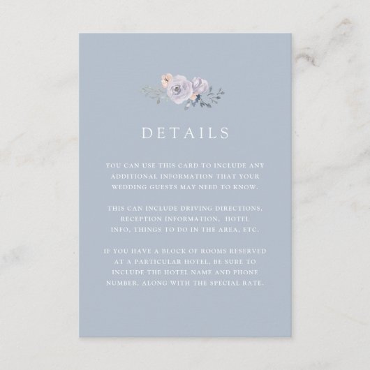 微妙な水色のバラ |ライトブルーゲスト詳細 エンクロージャーカード (正面)