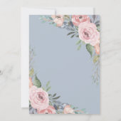 微妙な水色のバラ |ライトブルー結婚ズ 招待状 (裏面)