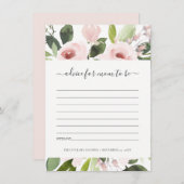 微妙な洗浄赤面ピンクフローラアドバイスベビーシャワー エンクロージャーカード (正面/裏面)