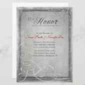 微妙な灰色の優雅の招待状 招待状 (正面/裏面)