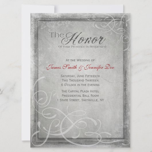 微妙な灰色の優雅の招待状 招待状 (正面)