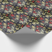 微妙な色のワイルドハニーサックルプリント ラッピングペーパー (角)