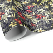 微妙な色のワイルドハニーサックルプリント ラッピングペーパー (ロールコーナー)