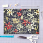 微妙な色のワイルドハニーサックルプリント 薄葉紙 (クラフト)