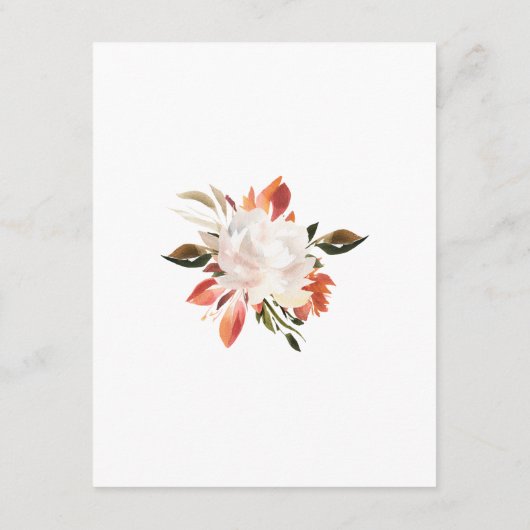 微妙な赤と白フローラ結婚の詳細 エンクロージャーカード (裏面)