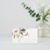 微妙な赤面ピンクローズブライダルシャワー座席表 名刺 (スタンド正面)