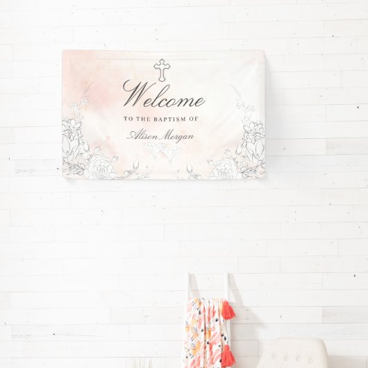 微妙な赤面フローラバプテスマ歓迎 横断幕 (インサイチュ)