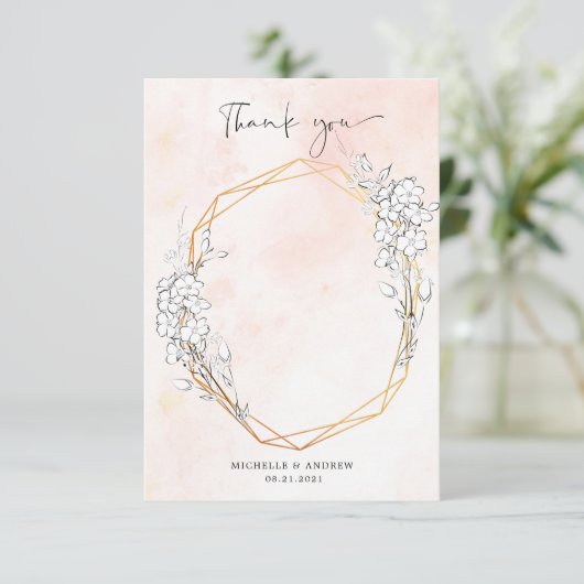 微妙な赤面フローラ写真サンキューカード サンキューカード (スタンド正面)