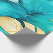 微妙な金ゴールドアクセント水彩デザイン ラッピングペーパー (角)