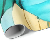 微妙な金ゴールドアクセント水彩デザイン ラッピングペーパー (ロールコーナー)