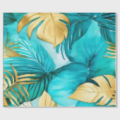 微妙な金ゴールドアクセント水彩デザイン ラッピングペーパー (フラット)