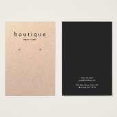 微妙な金ゴールドグリッターイヤリングディスプレイカード (正面&裏面)