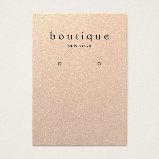 微妙な金ゴールドグリッターイヤリングディスプレイカード (正面)