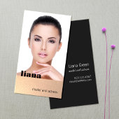 微妙な金ゴールドグリッターモデリングフォトカード 名刺