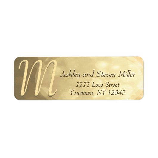 微妙な金ゴールド《写真》ぼけ味モノグラム ラベル (正面)